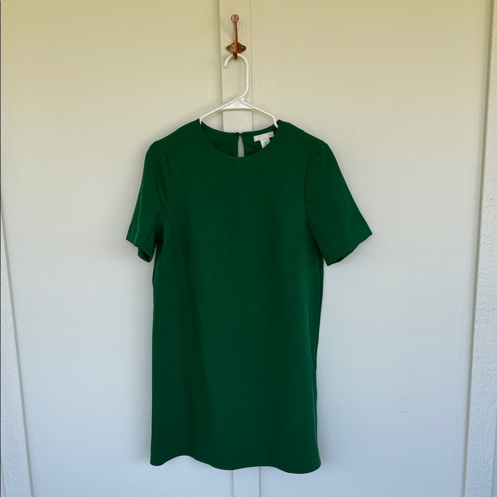 H&M green shift dress